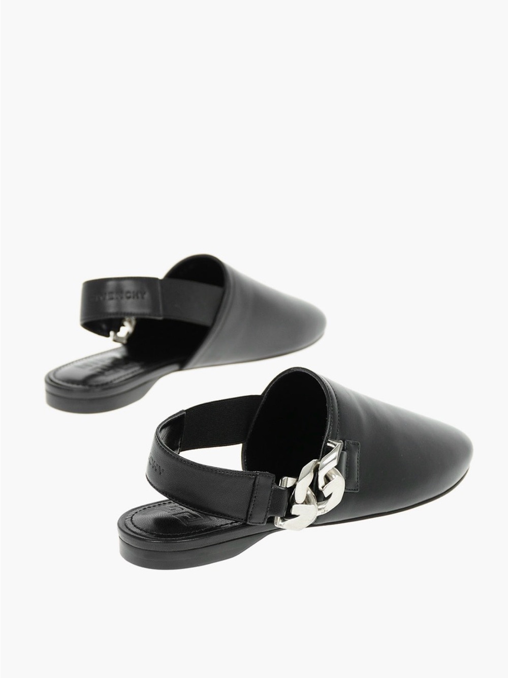 Givenchy Black Leather Slip-On Loafer with Silver Hardware